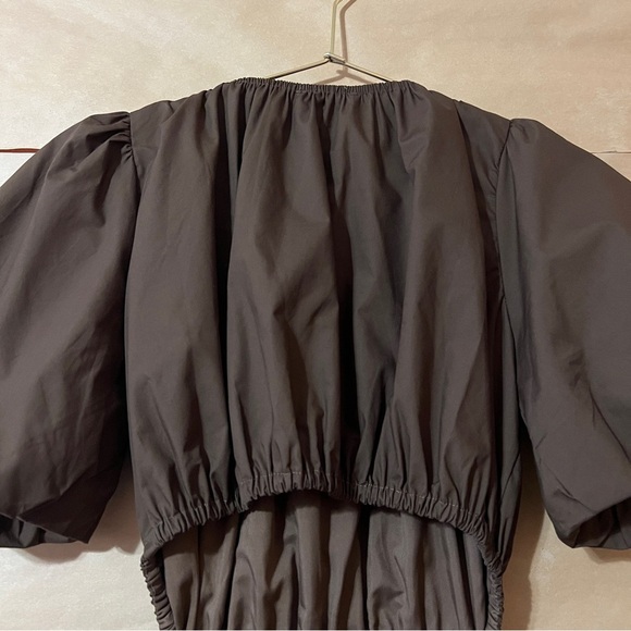 Meet Me in Santorini | NWT Ashley Poplin Cutout Maxi Dress Puff Brown Size S - Picture 11 of 12